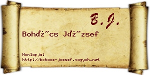 Bohács József névjegykártya