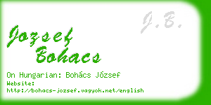 jozsef bohacs business card